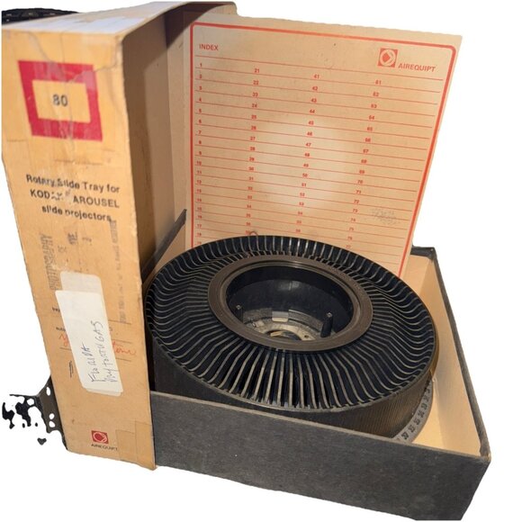 Vintage Kodak Carousel Slide Tray for 80 Slides in Original Box Index Card 2 - Picture 2 of 16